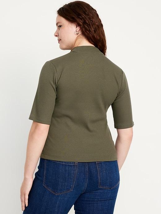 Ribbed Mock-Neck Top Product Image
