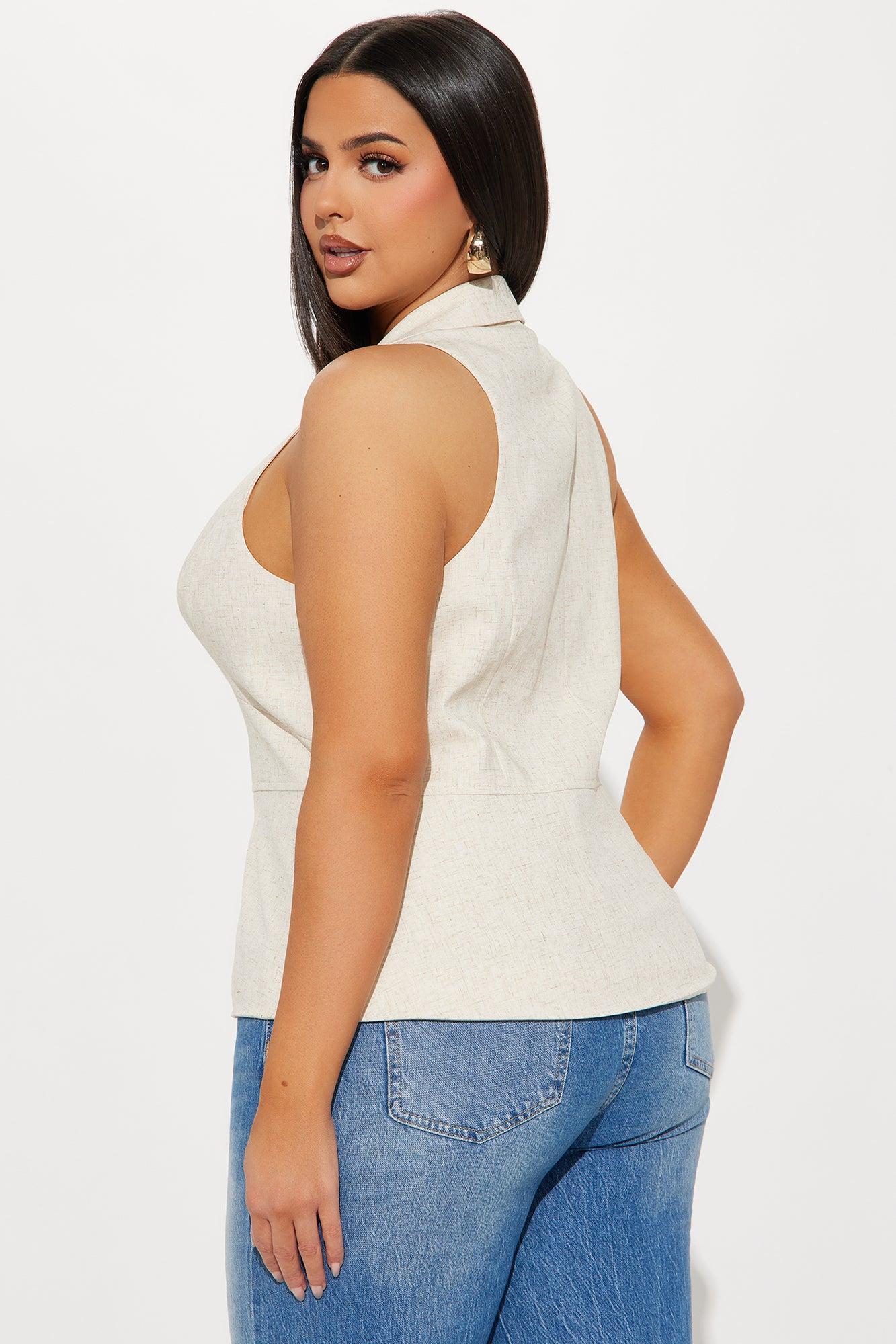 Instant Karma Vest Top - Taupe Product Image
