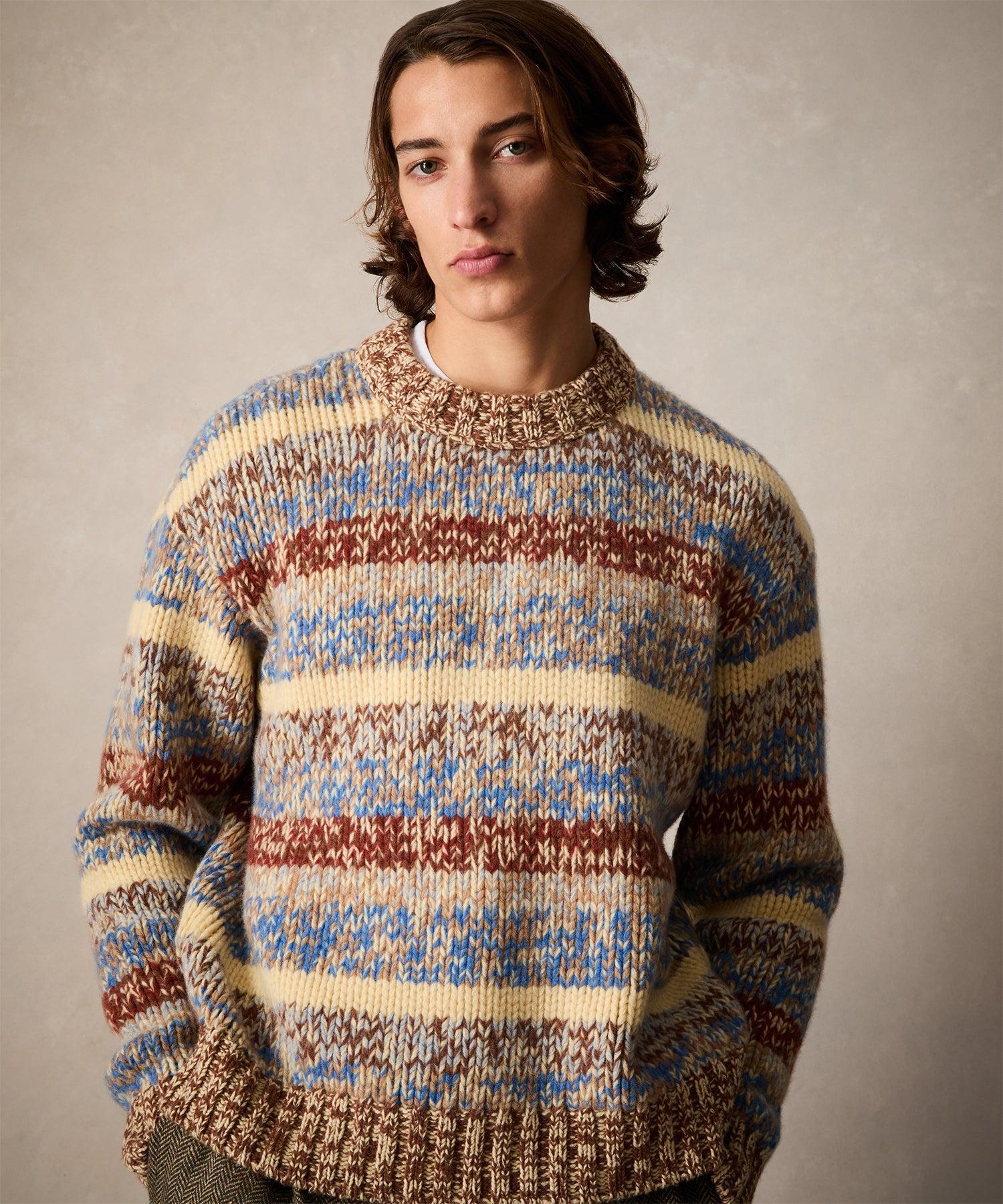Mouliné Striped Crewneck Sweater in Blue Toile Product Image