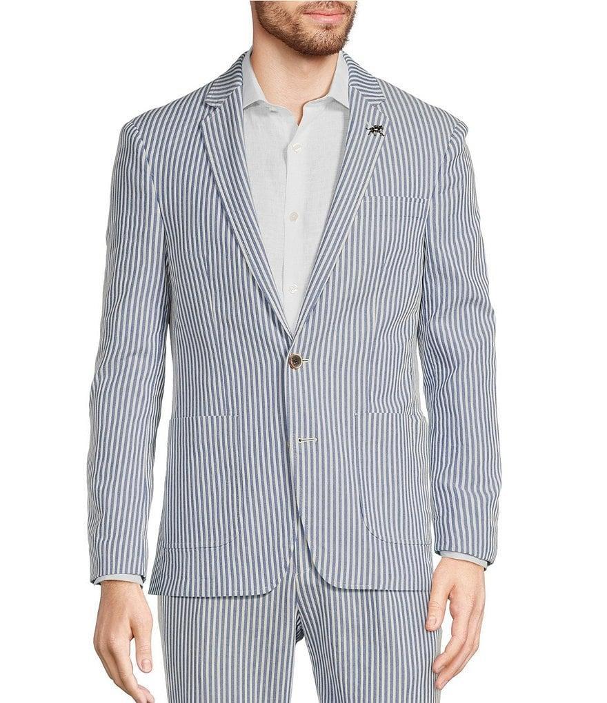 Murano Corsa Di Cavalli Derby Collection Slim Fit Stripe Seersucker Blazer Product Image