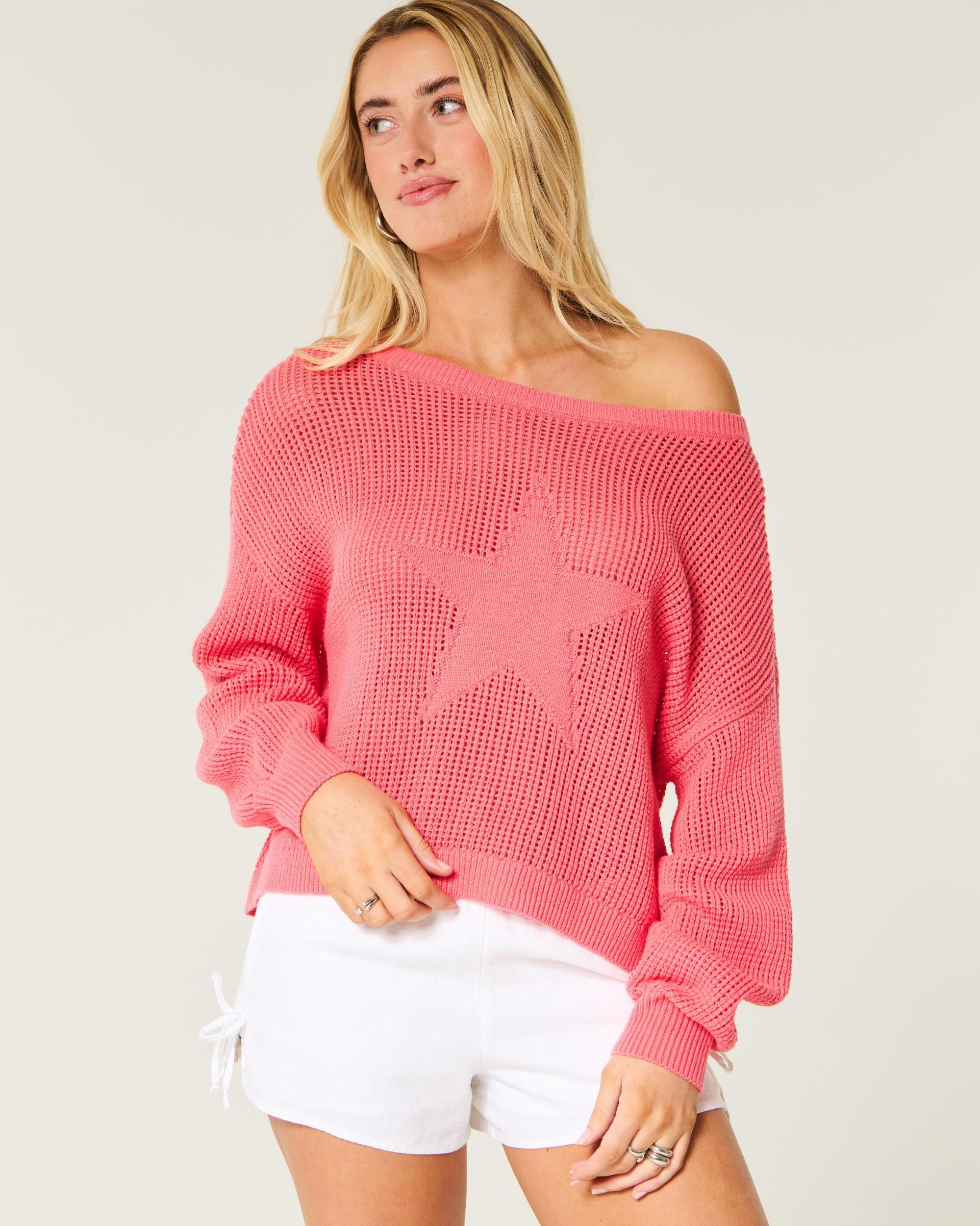 Easy Stitchy Graphic Slouchy Crew Sweater Product Image