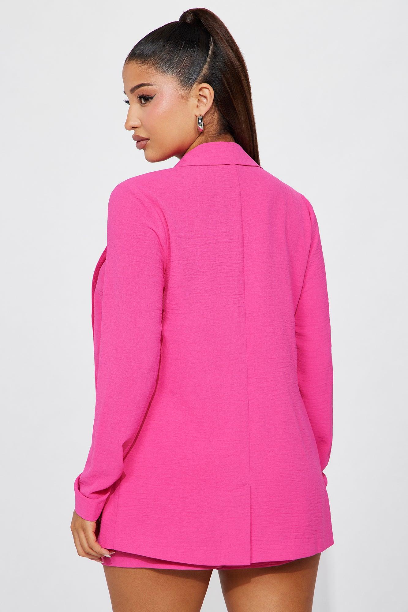 Kenna Blazer Short Set - Fuchsia Product Image
