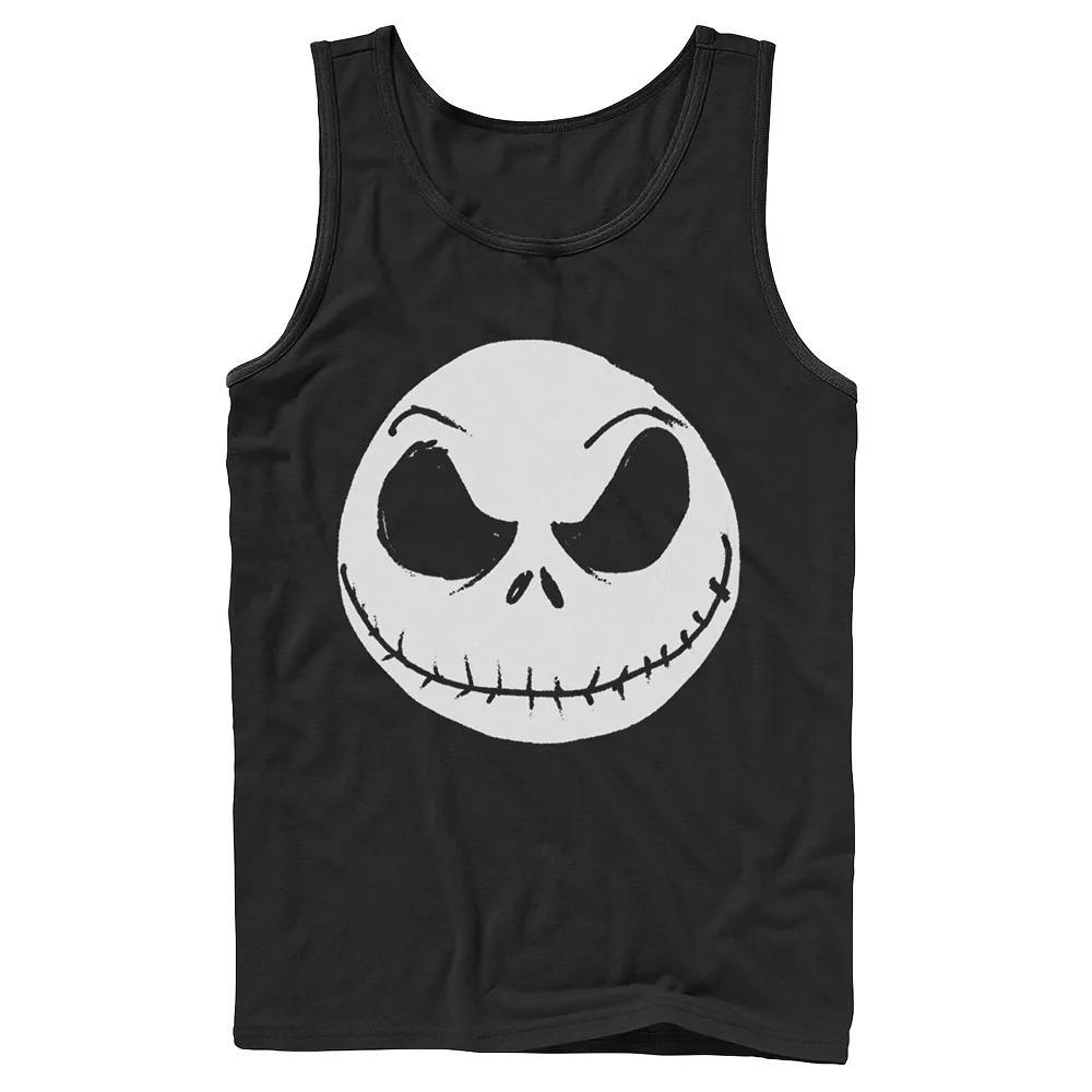 Disney's The Nightmare Before Christmas Jack Skellington Face Men's Tank Top, Boy's, Size: XL, Black Product Image