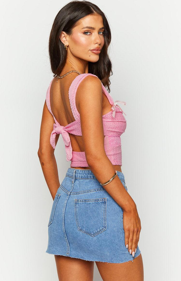 Vida Pink Bow Top Girls Product Image