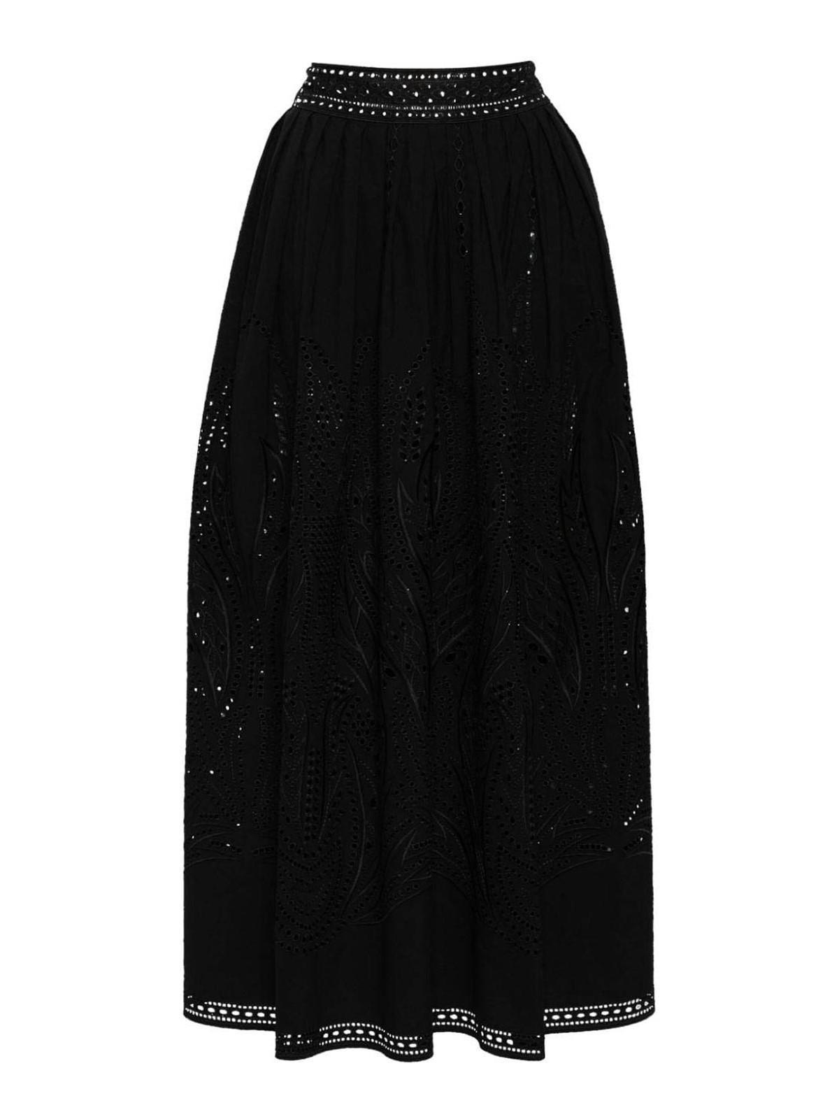 ALBERTA FERRETTI Lace-detail Maxi Skirt In Black Product Image
