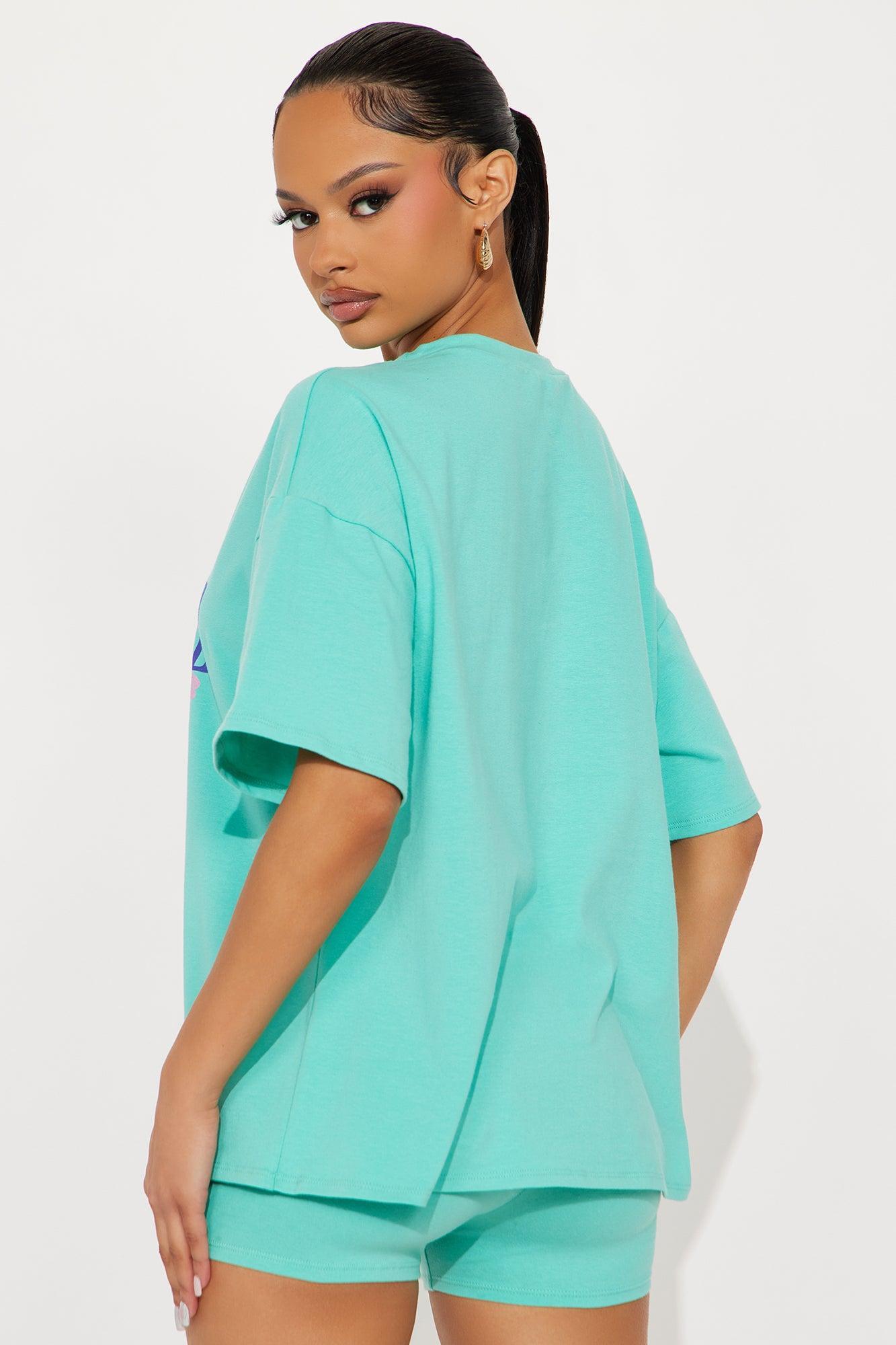 St. Tropez Beach Club Oversize  Short Set - Mint Product Image