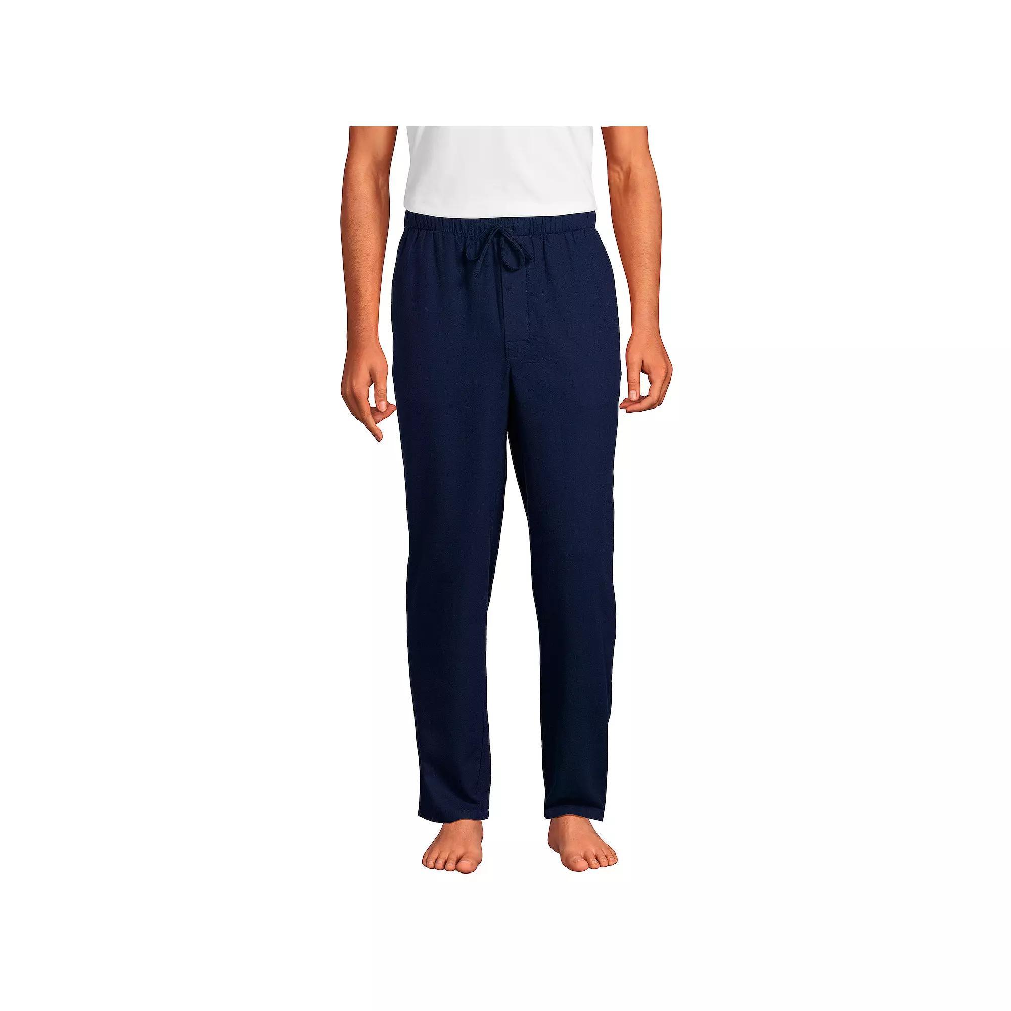 Men's Lands' End Flannel Pajama Sleep Pants, Size: Small, Deep  Blue Product Image