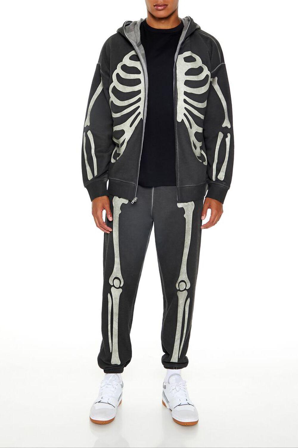 Glow-in-the-Dark Skeleton Zip-Up Hoodie | Forever 21 Product Image