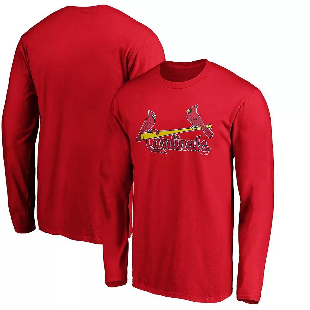 Men's Fanatics Branded Red St. Louis Cardinals Official Wordmark Long Sleeve T-Shirt, Size: Medium Product Image