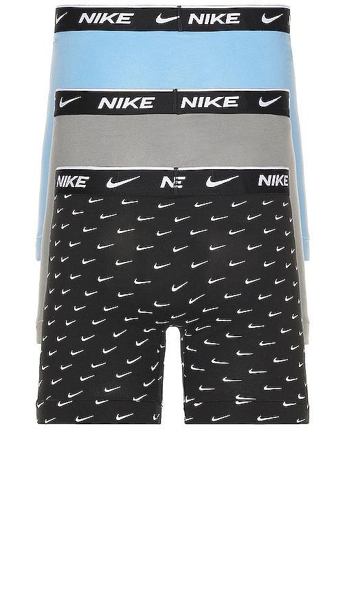 Men's Nike Dri-FIT Essential 3-pack Stretch Boxer Briefs, Size: Large, Black Orange Blue Product Image