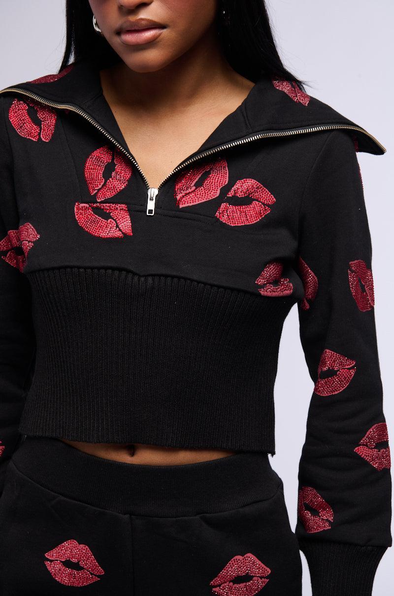 ALL MY KISSES QUARTER ZIP SWEATSHIRT Product Image