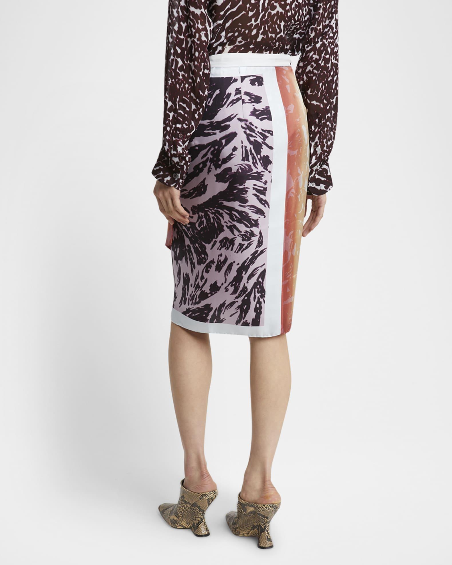 Printed Silk Wrap Skirt Product Image