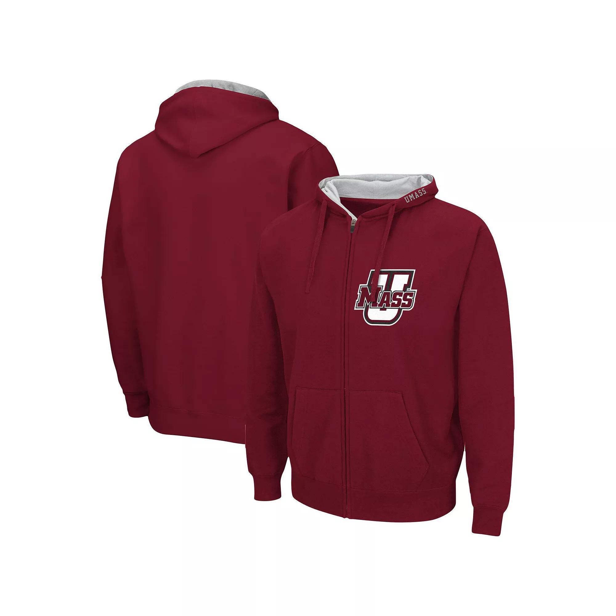 Men's Colosseum Maroon UMass Minutemen Arch & Logo 3.0 Full-Zip Hoodie, Size: 3XL, Nc2 Red Product Image
