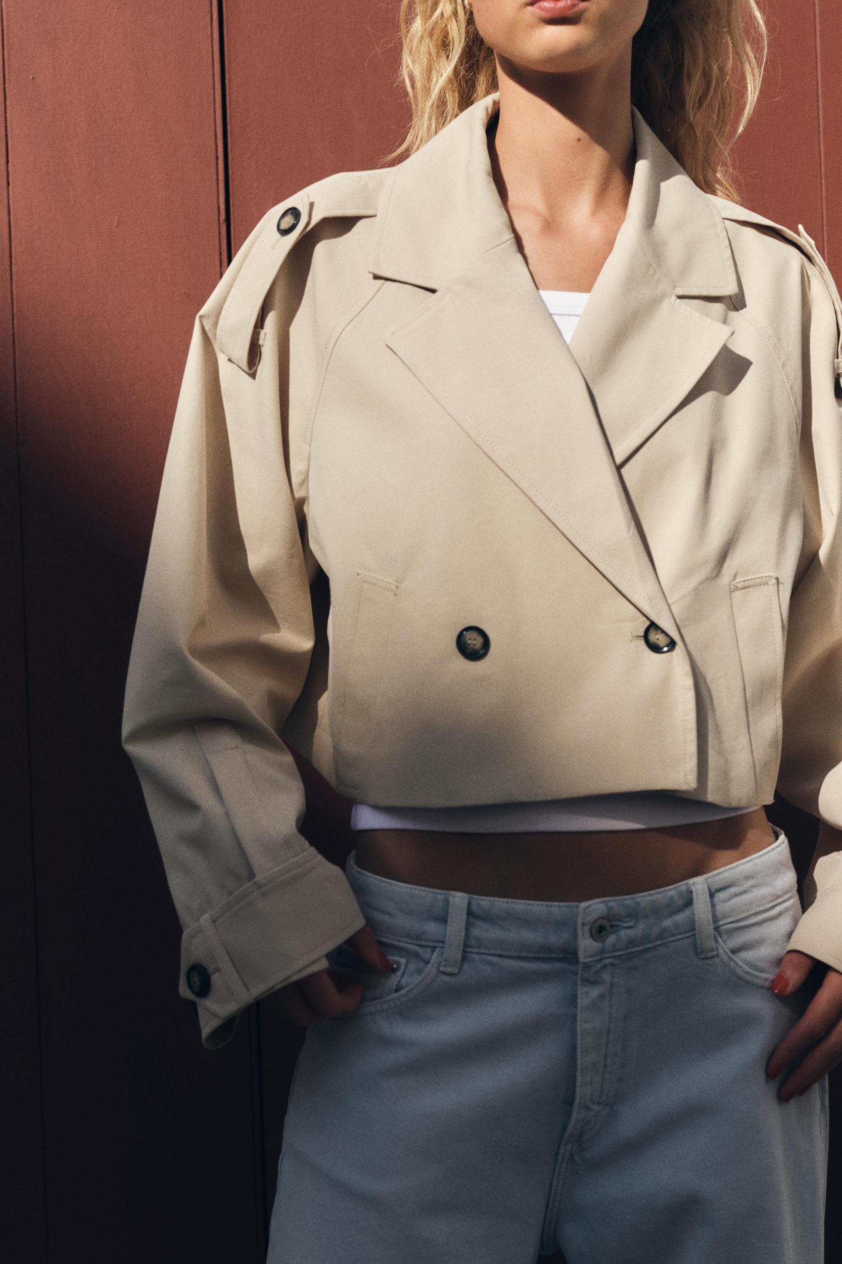SHORT DOUBLE-BREASTED TRENCH COAT Product Image