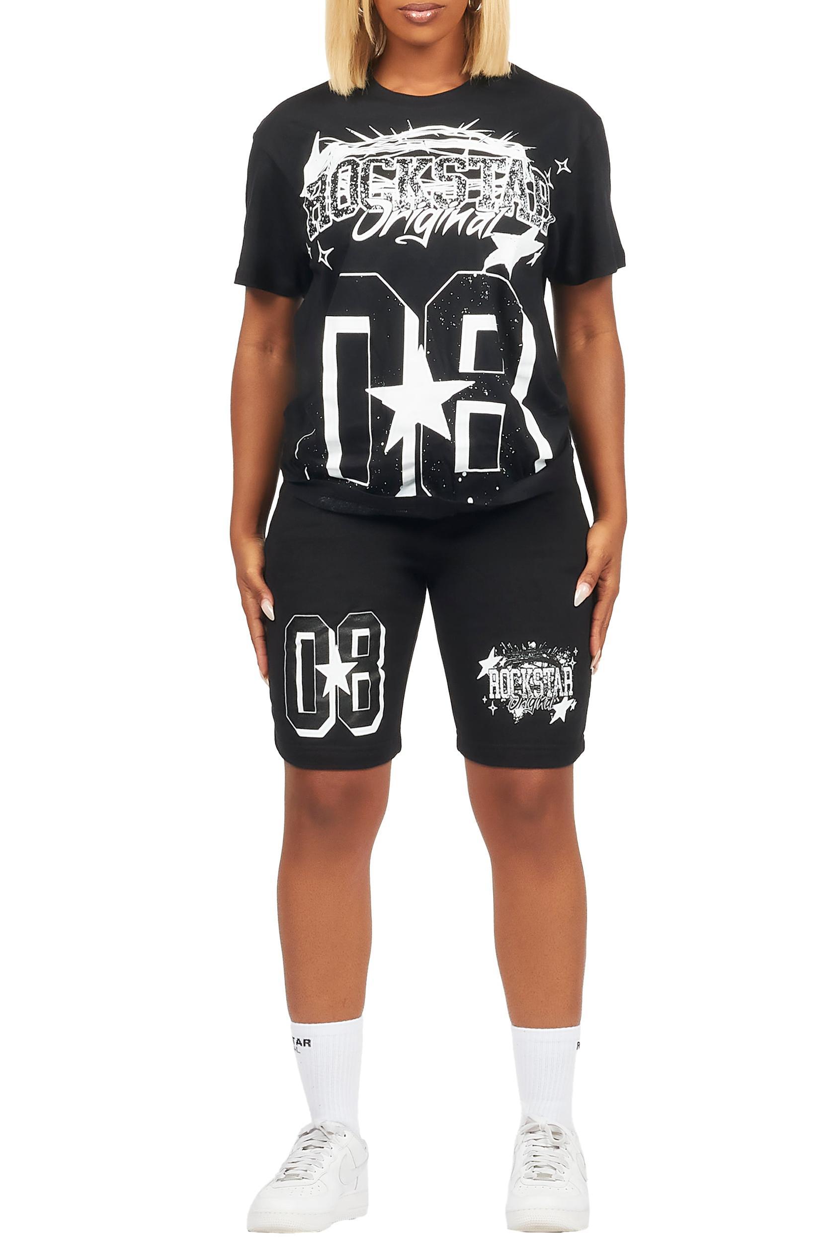 Keah Black T-Shirt Short Set Female Product Image