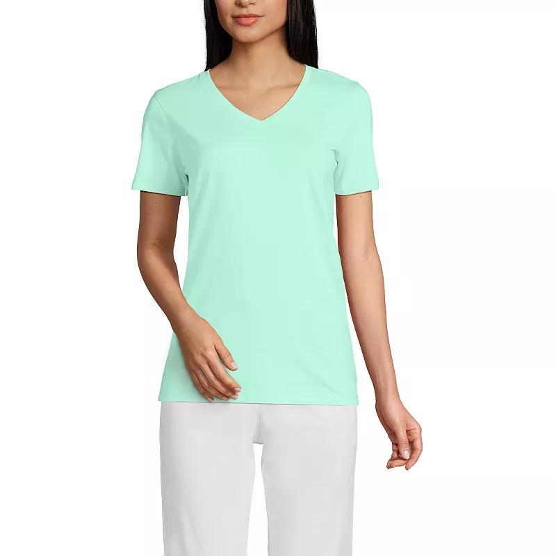 Women's Lands' End Relaxed-Fit Supima Cotton V-Neck Tee, Size: Small, Soft  Blue Product Image