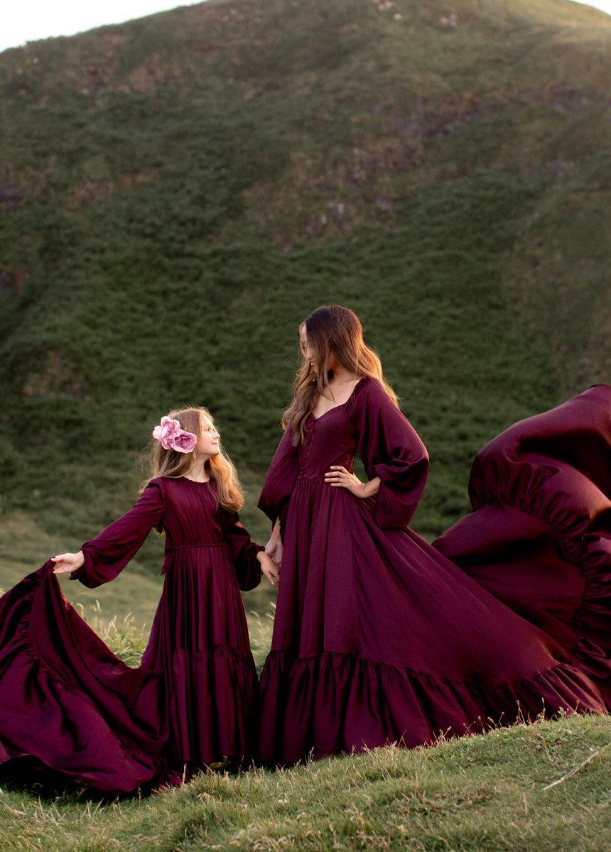 Leana Impact Dress in Plum Girls Product Image