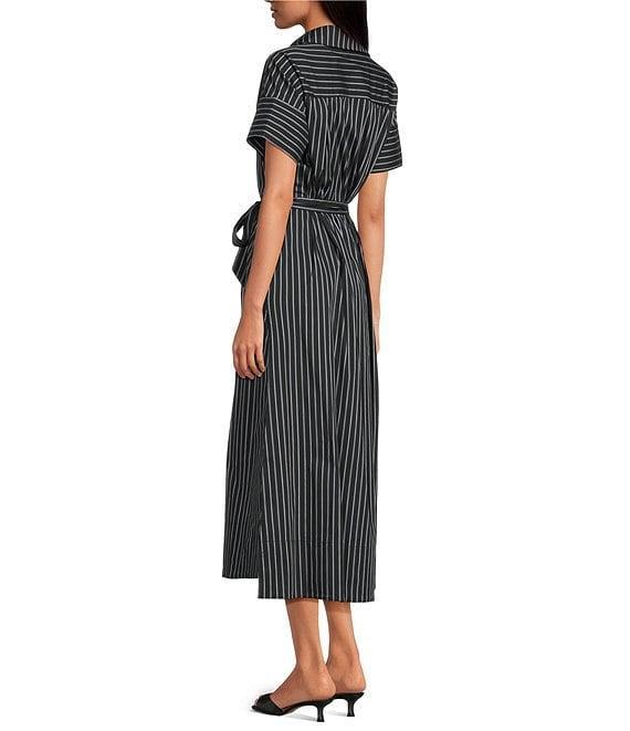 ELAN Striped Short Sleeve Oversized Maxi Shirtdress Product Image