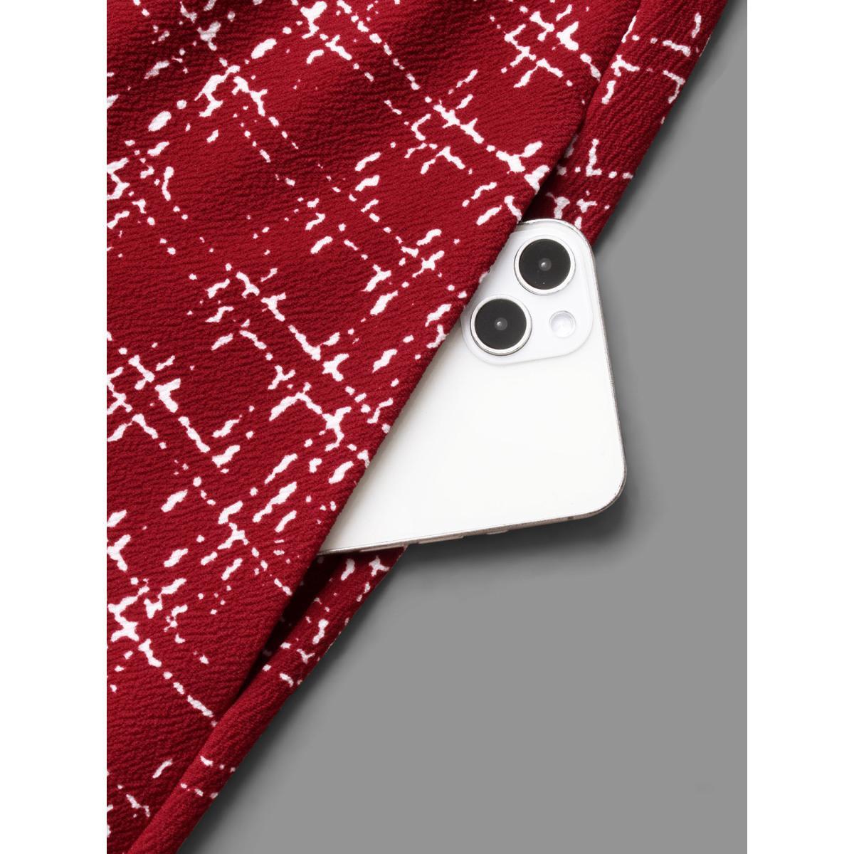 Plus Size Plaid Cami Front Button Midi Dress Scarlet Women Elegant Button Deep V-neck Sleeveless Curvy BloomChic 22-24/3X Product Image