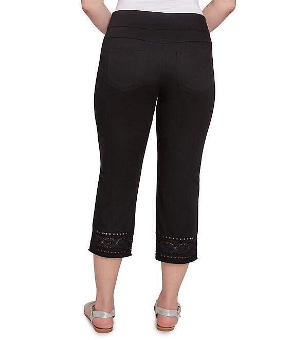 Ruby Rd. Tencel ™ Embroidered Lotus Lace Hem Pull-On Pants Product Image