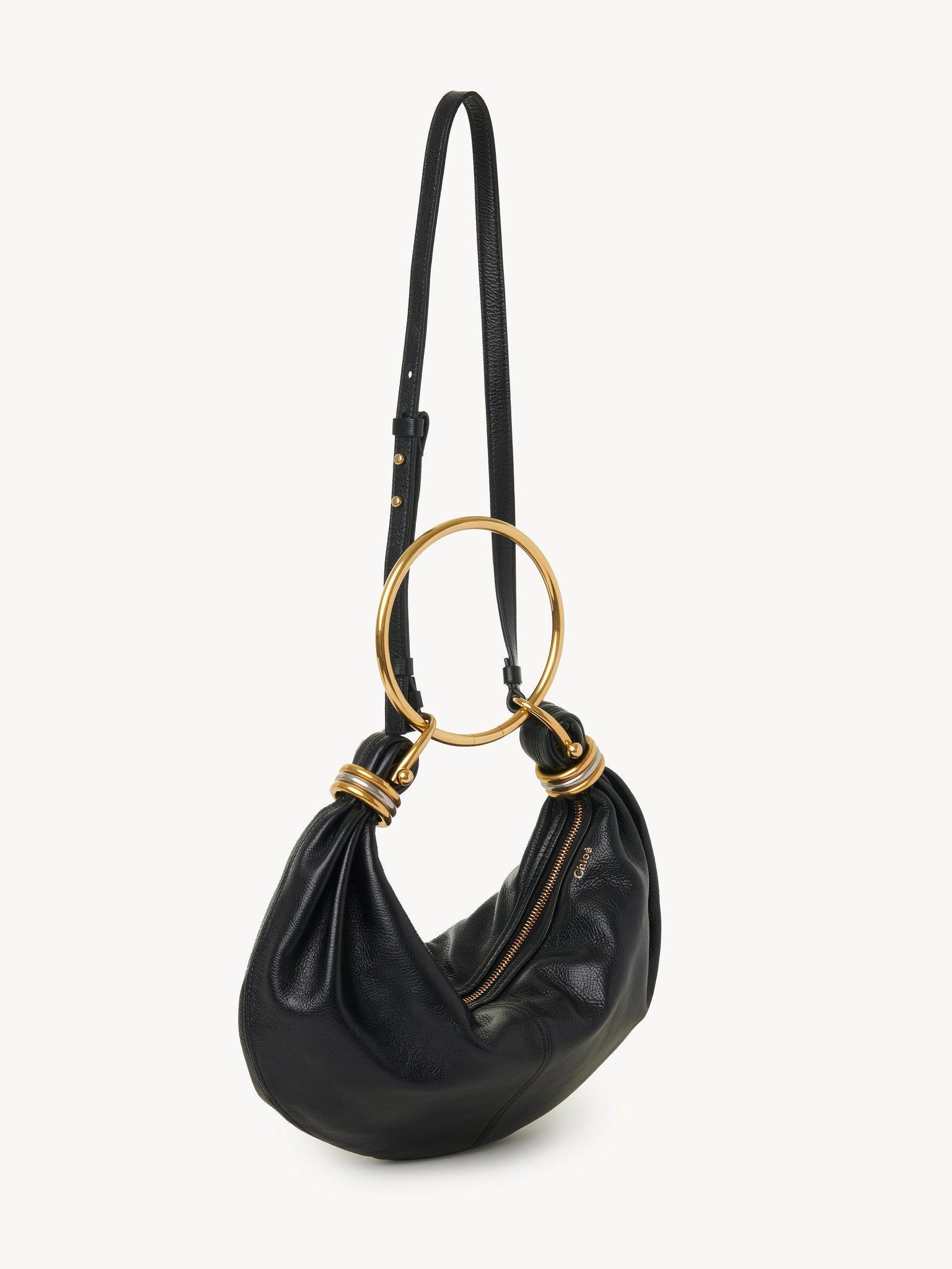 Small Bracelet hobo bag in grained leather Product Image