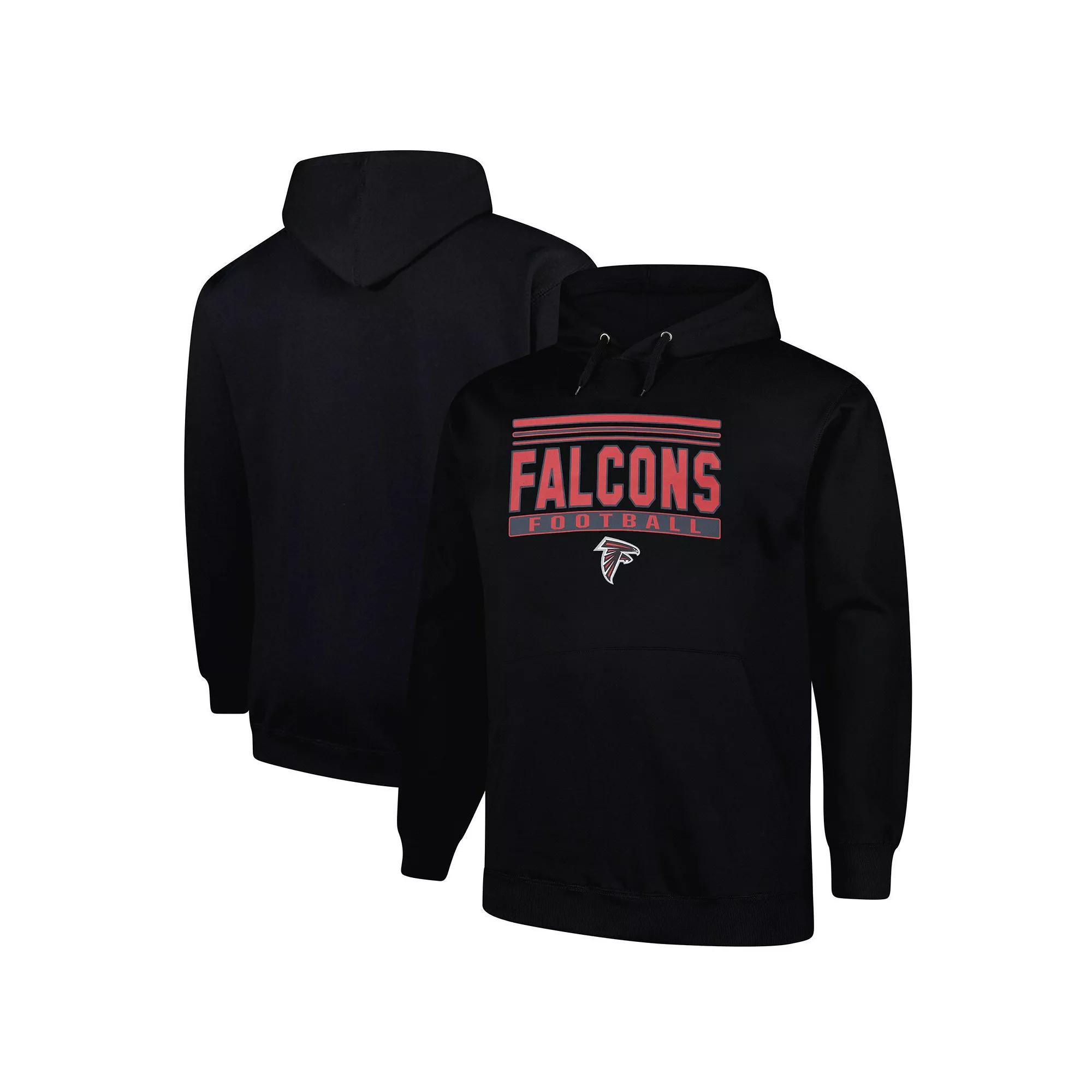 Men's Fanatics Black Atlanta Falcons Big & Tall Pop Pullover Hoodie, Size: 2XB Product Image