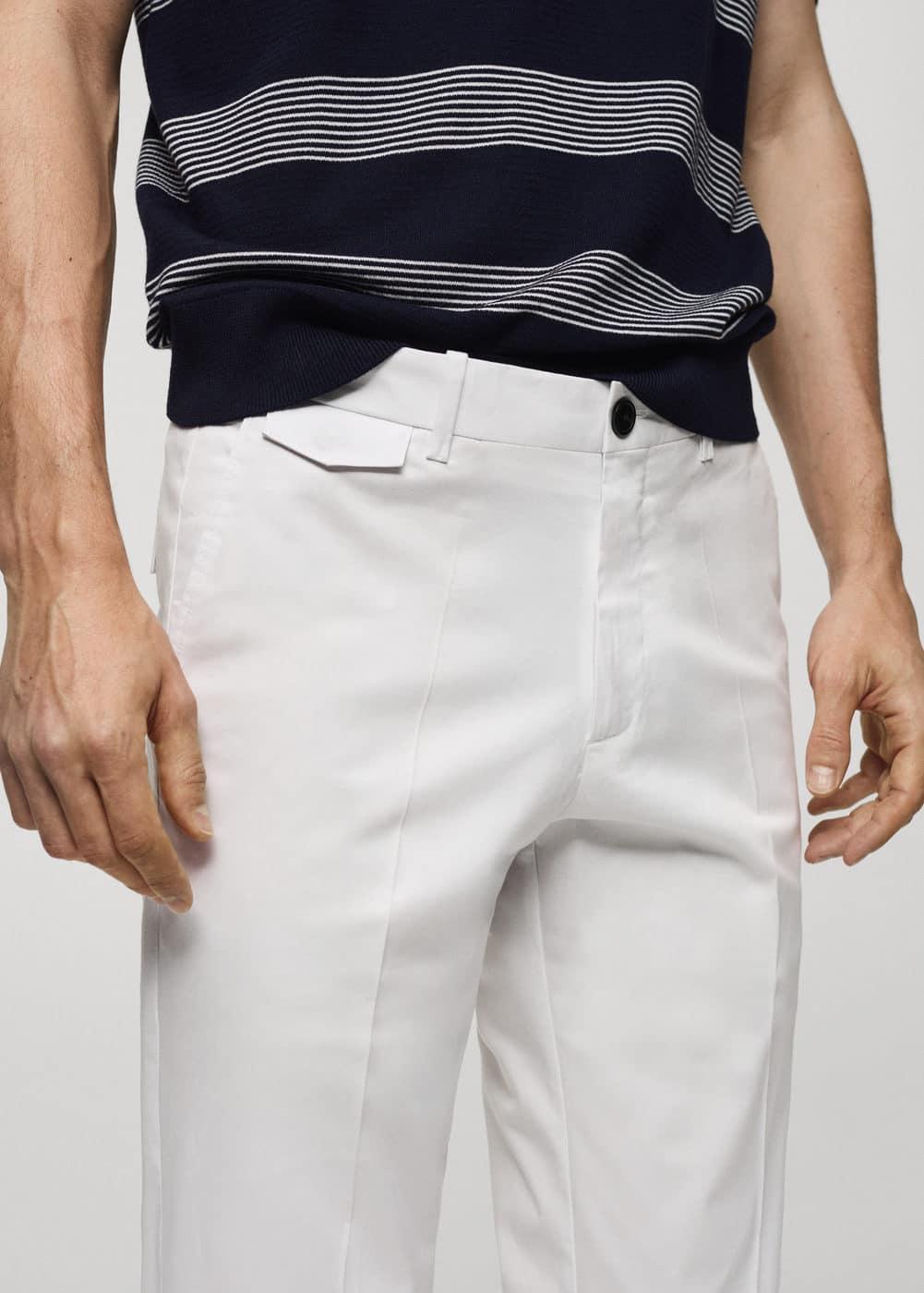 Regular fit structure cotton trousers - Men | MANGO USA Product Image