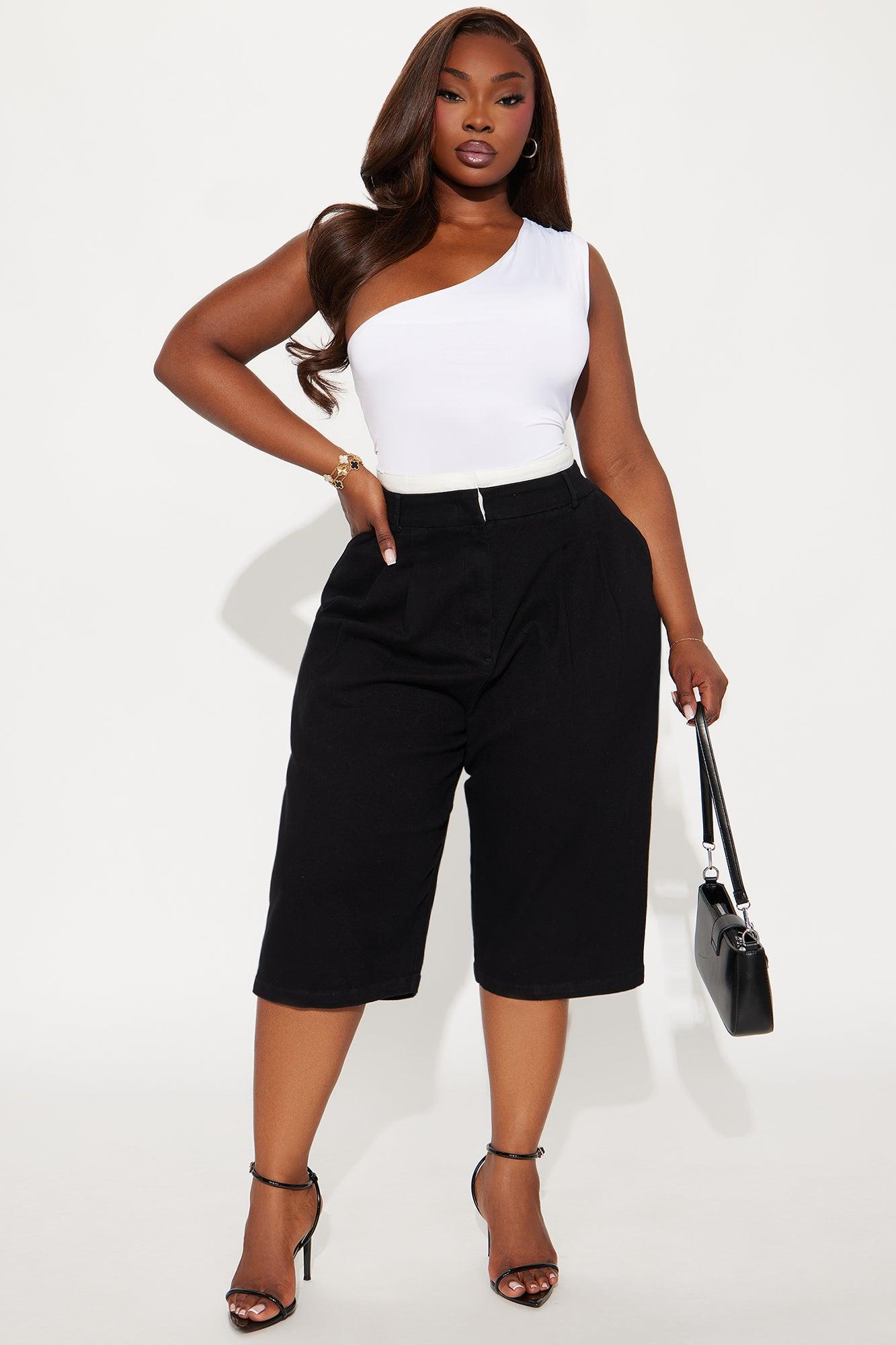 Janet Double Waistband Bermuda Short - Black Product Image