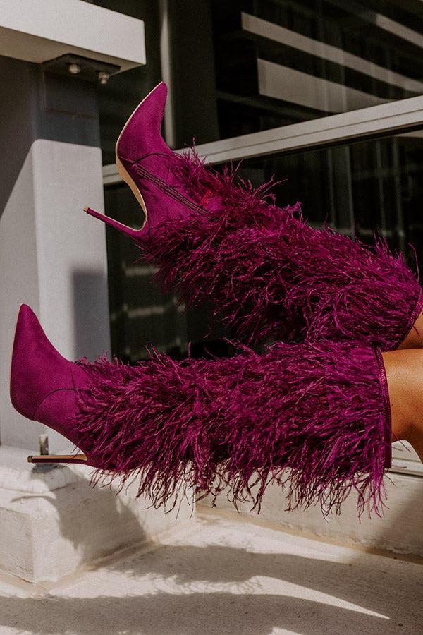 The Leonie Feather Knee High Boot In Orchid Product Image