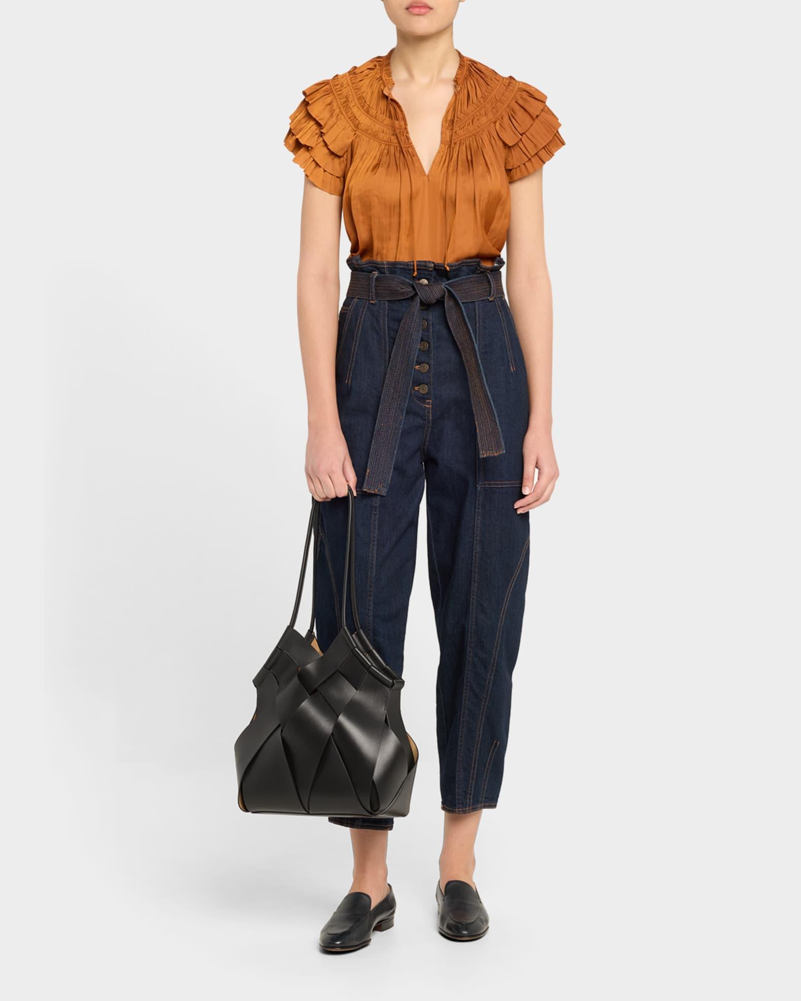 Charlotte Woven Leather Tote Bag Product Image