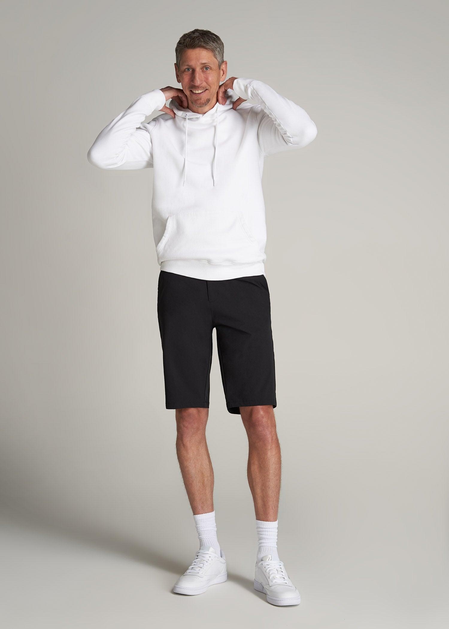 Premium Hybrid Shorts for Tall Men in Black Product Image