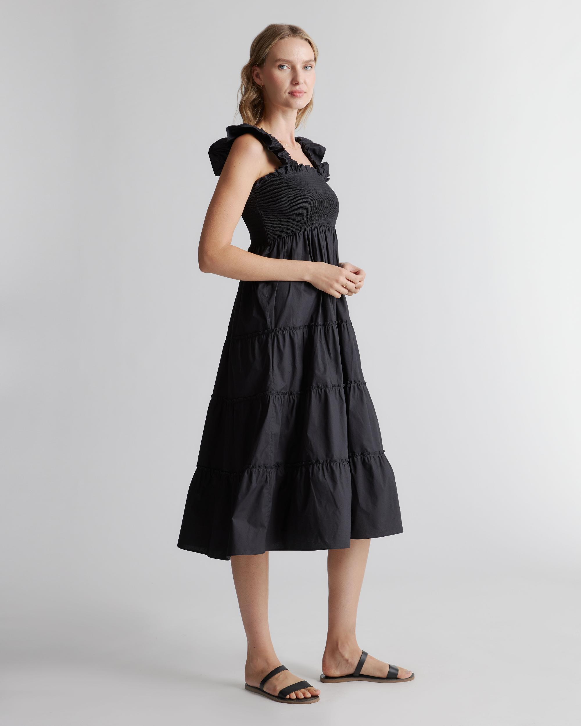 Quince | Women's Smocked Midi Dress Organic Cotton Product Image