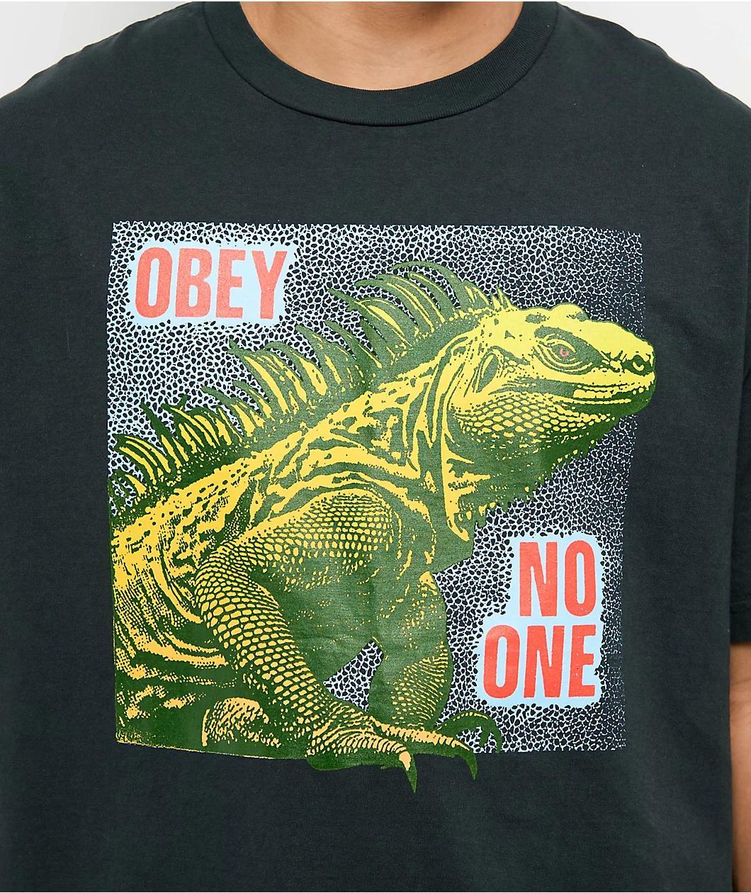 Obey No One Reptile Charcoal T-Shirt Product Image