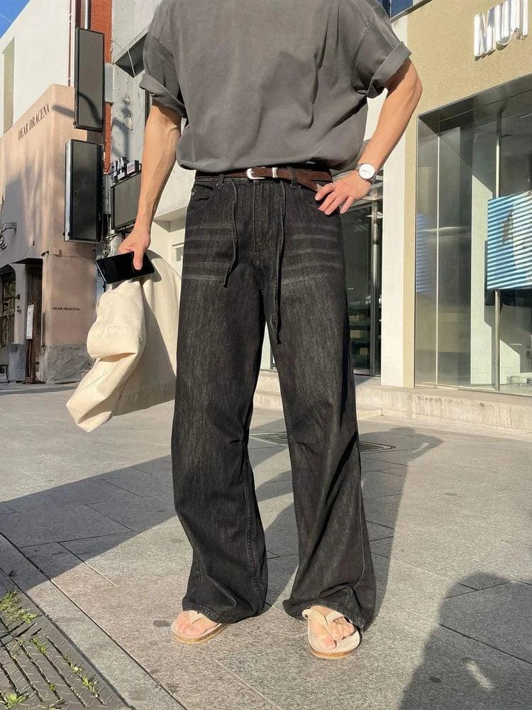 RT No. 19047 WHISKER WASHED WIDE STRAIGHT PANTS Product Image
