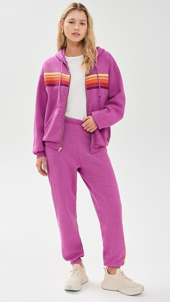 Aviator Nation 5 Stripe Zip Hoodie Relaxed | Shopbop Product Image