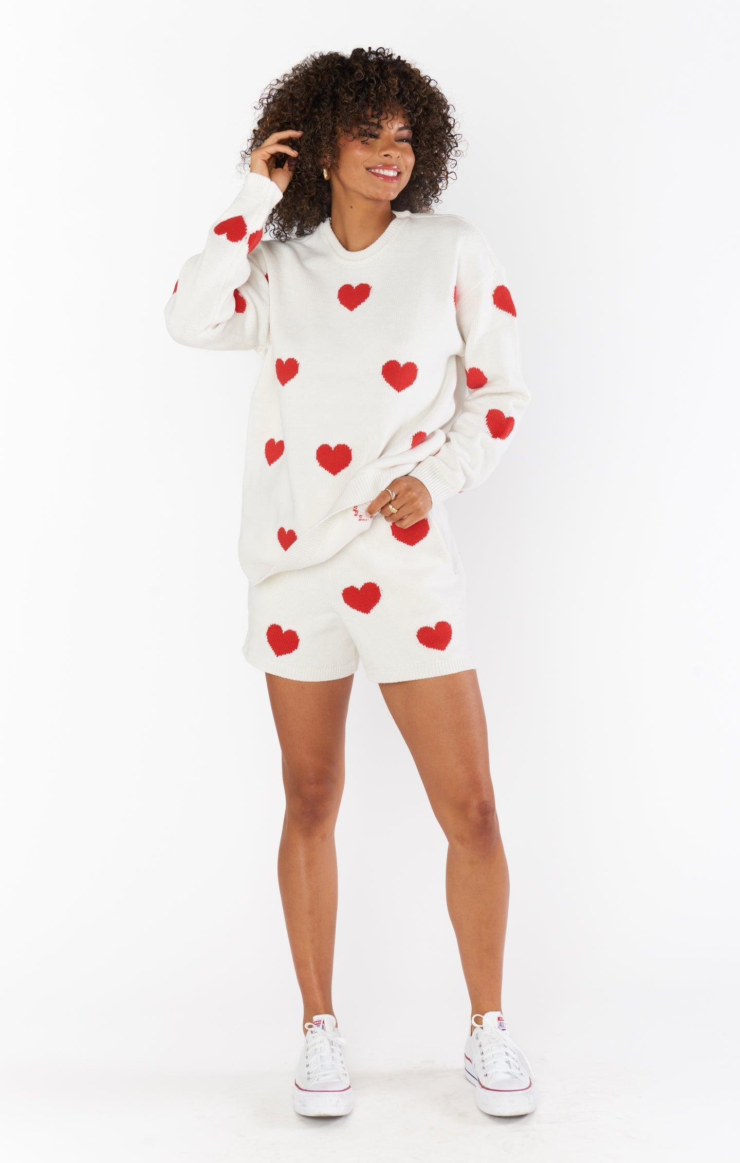 Go To Sweater ~ Tossed Heart Knit Red Product Image