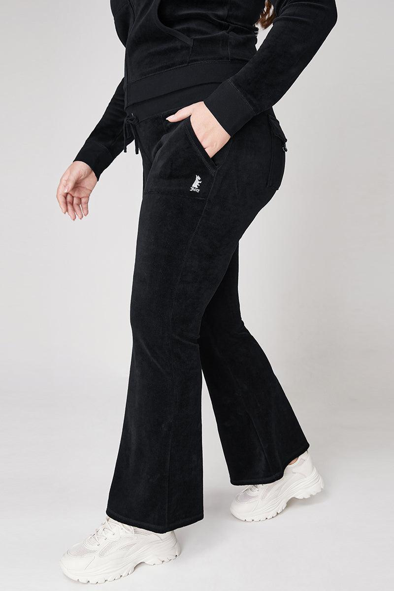Plus-Size Hollywood Scottie Snap Pocket Cotton Velour Track Pants Product Image