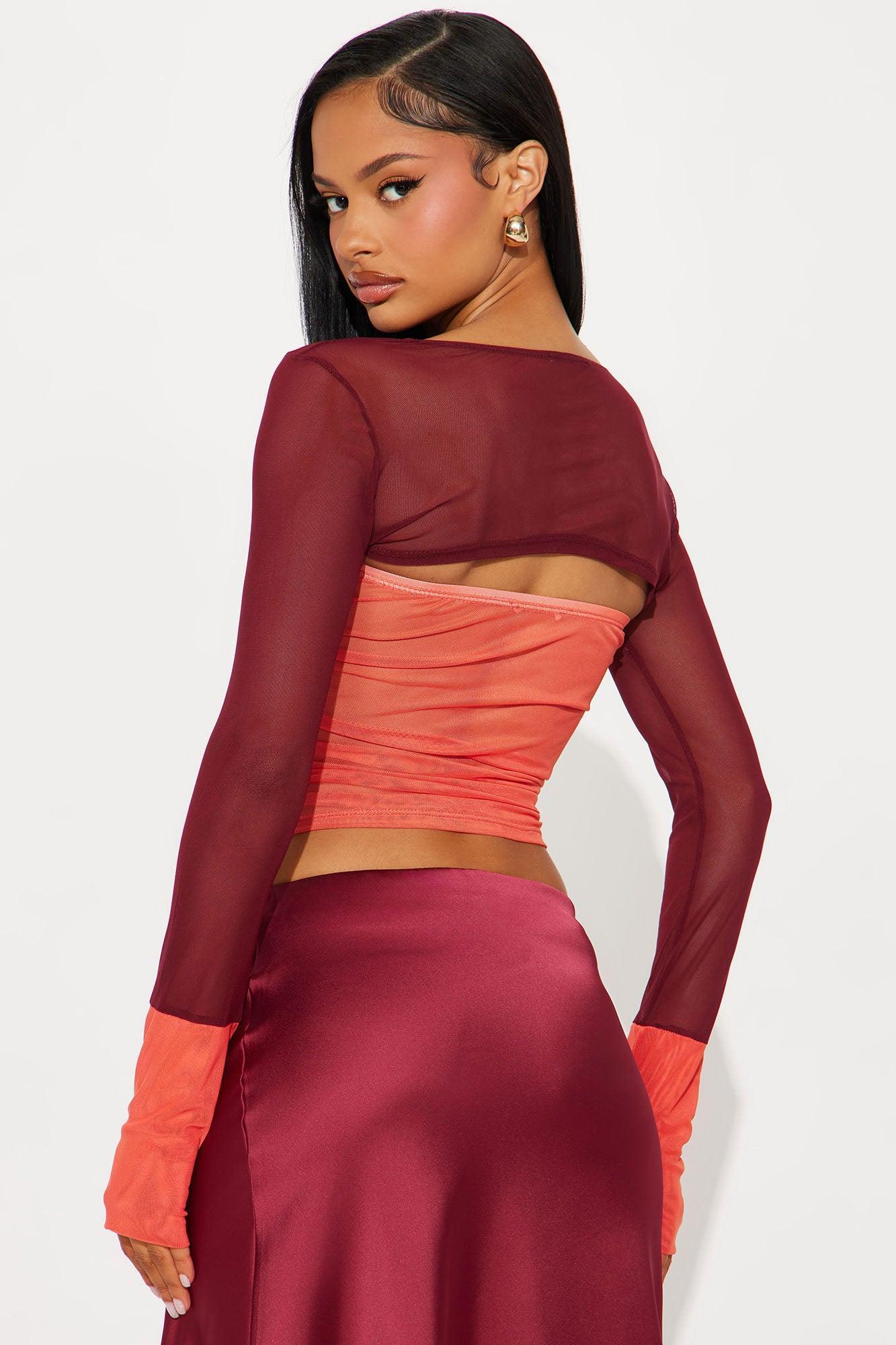 All For Fun Two Piece Top - Orange/combo Product Image