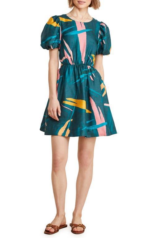 Vineyard Vines Puff Sleeve Cutout Dress (Tropical Abstract- ) Women's Dress Product Image