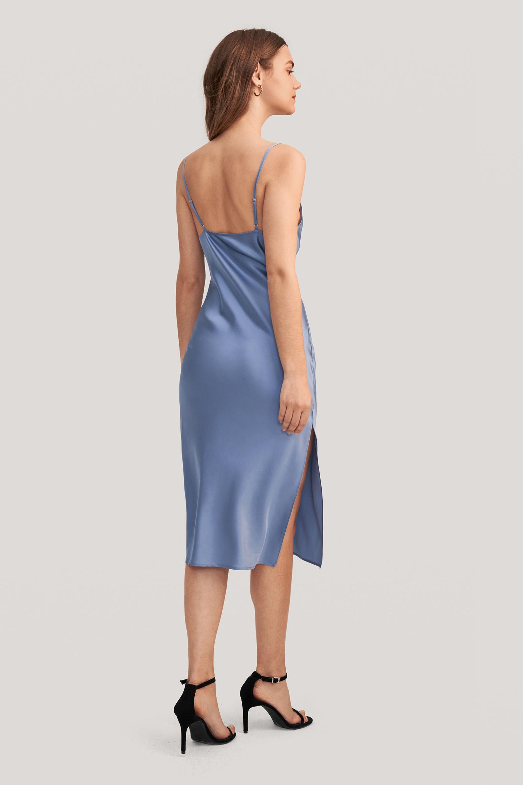 Elegant Alluring Cowl Neck Silk Dress Product Image