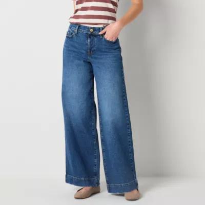 a.n.a Womens High Rise Wide Leg Easy-on + Easy-off Jean Product Image
