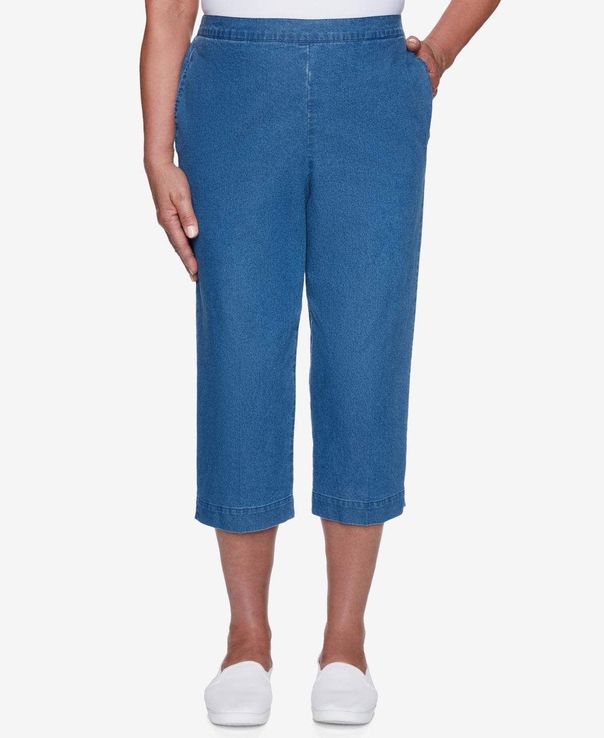 Women's Alfred Dunner Denim Capri Pants, Size: 14, White Product Image