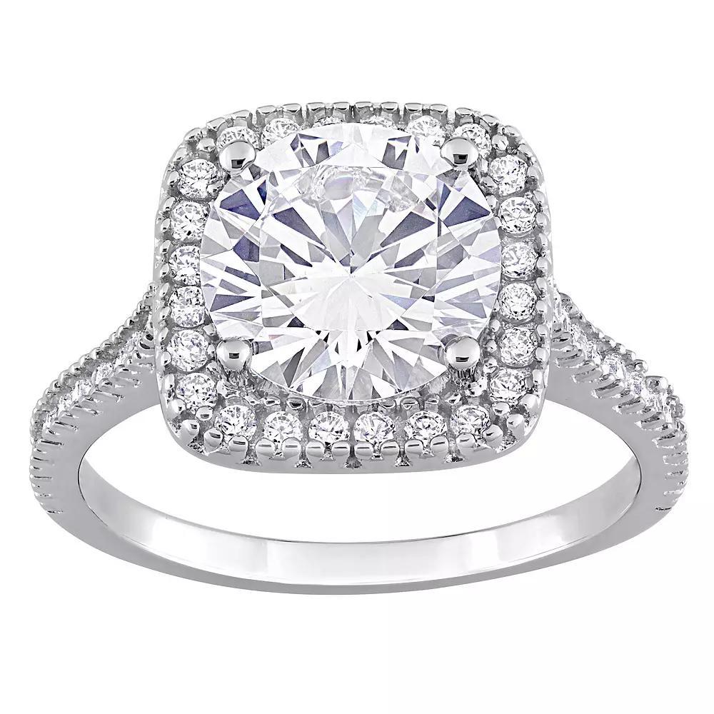 Stella Grace Sterling Silver Cubic Zirconia Halo Engagement Ring, Women's, Size: 5 Product Image
