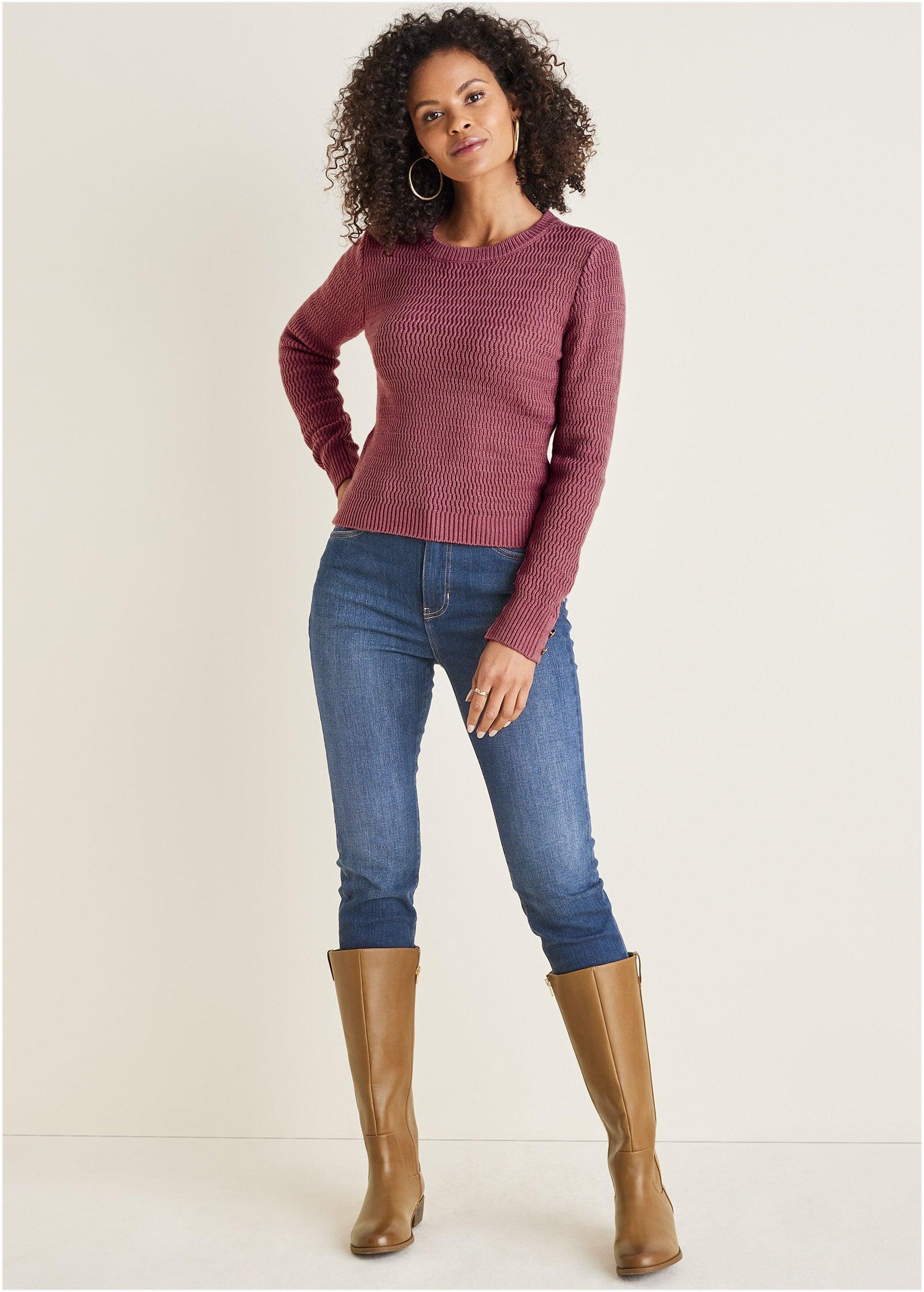 Open Stitch Sweater - Heather Rose Product Image