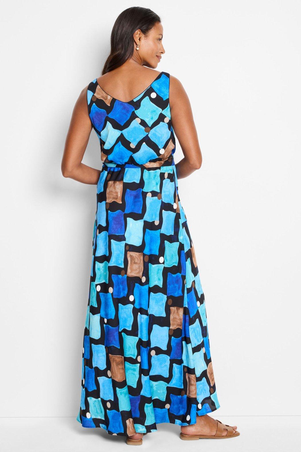 Sea Glass Bianca Dress- Blue/Multi Product Image