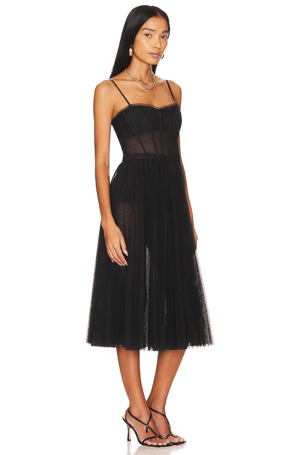 Sheer Corset Midi Dress BCBGMAXAZRIA Product Image