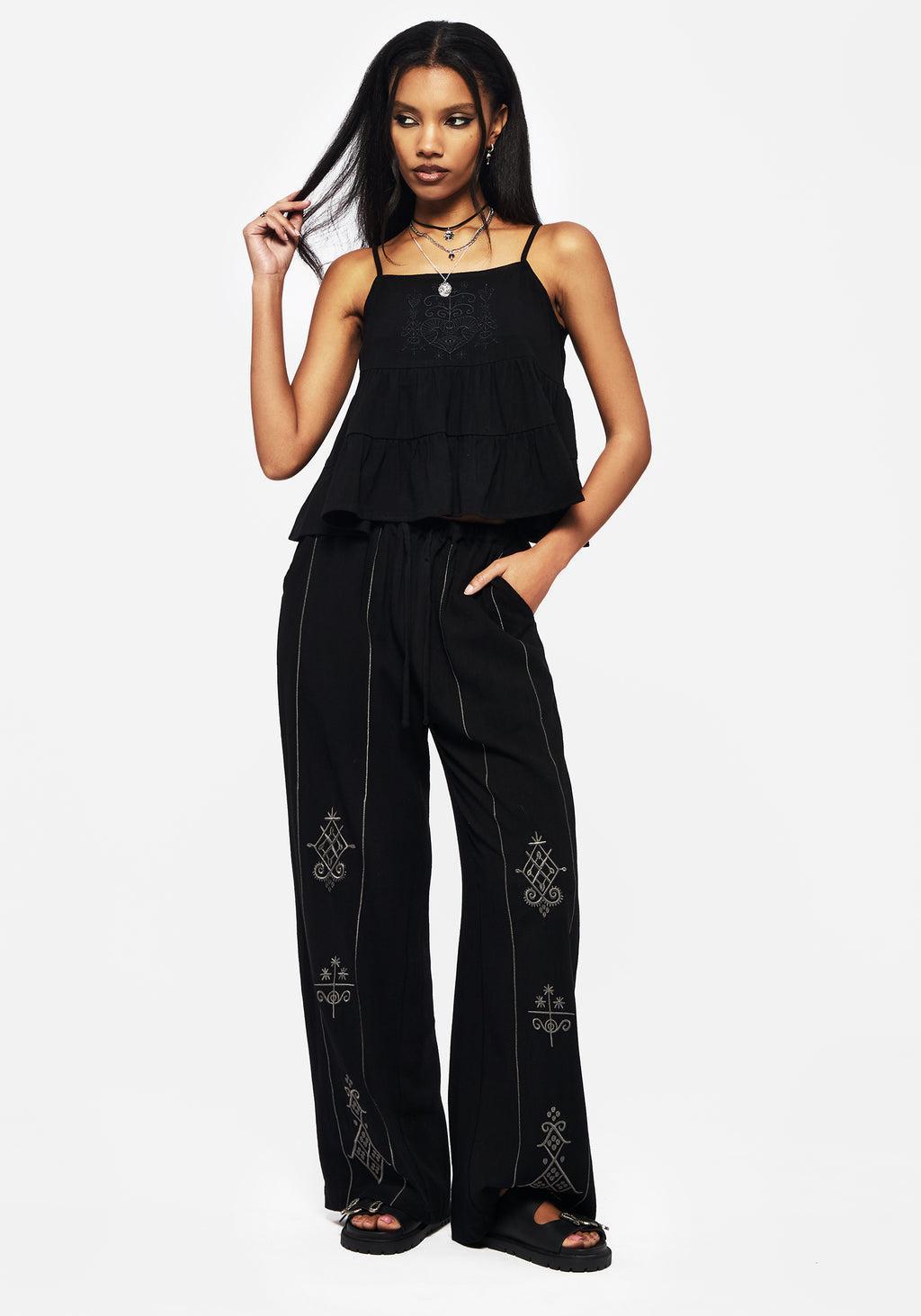 Merrymount Embroidered Wide Leg Trouser Product Image
