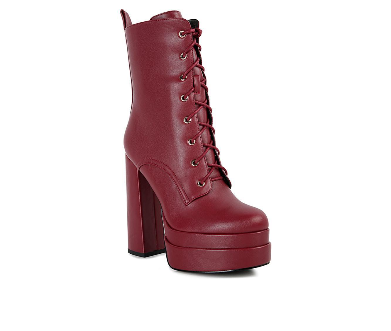 Women's London Rag Meows Lace Up Platform Heeled Boots Product Image