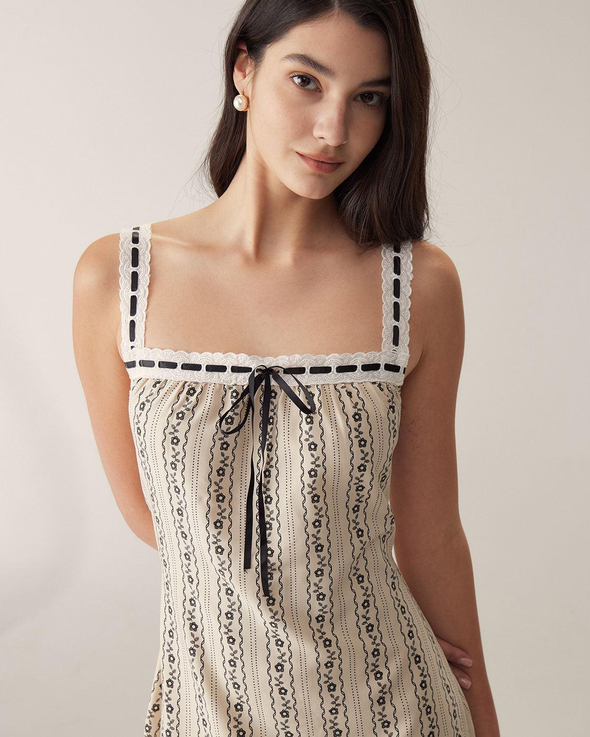 Apricot Striped Slip Maxi Dress Product Image