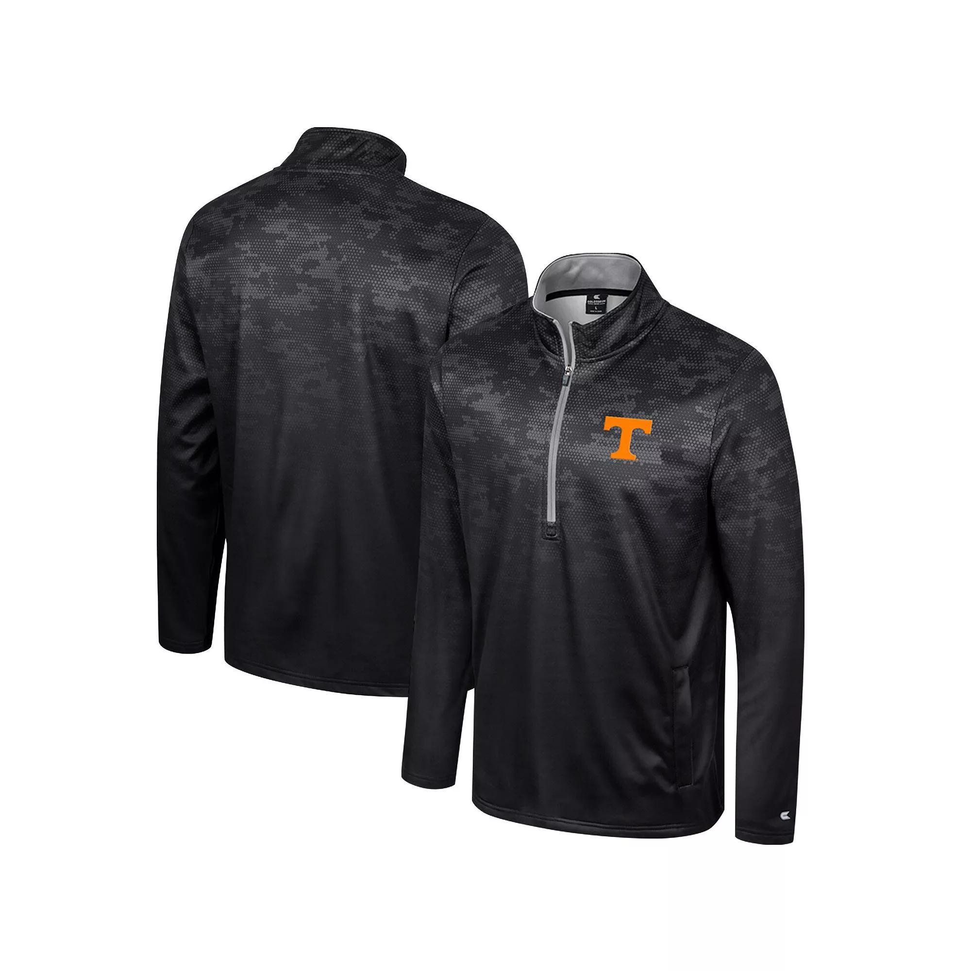 Men's Colosseum  Black Tennessee Volunteers The Machine Half-Zip Jacket, Size: Medium Product Image